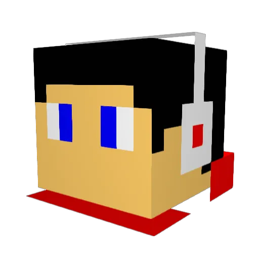 WazzupKgb Minecraft avatar head, 3D render