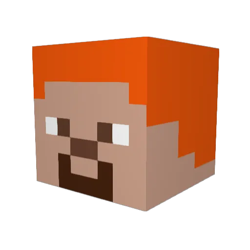 Wboyy Minecraft avatar head, 3D render