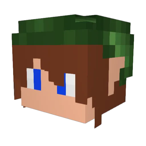 WcBurger Minecraft avatar head, 3D render