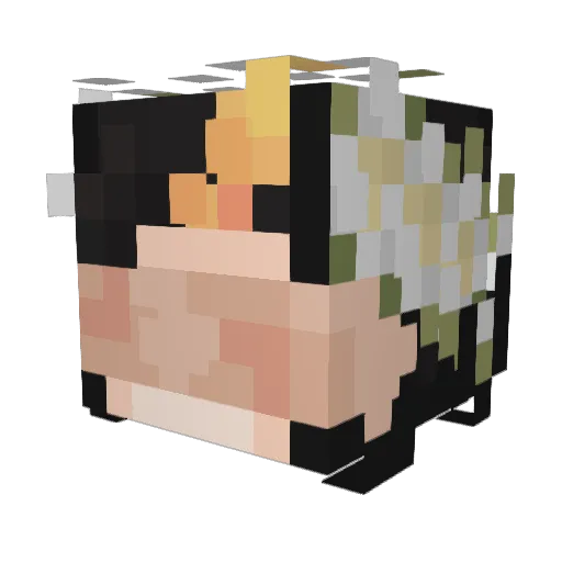 WeAreKen Minecraft avatar head, 3D render