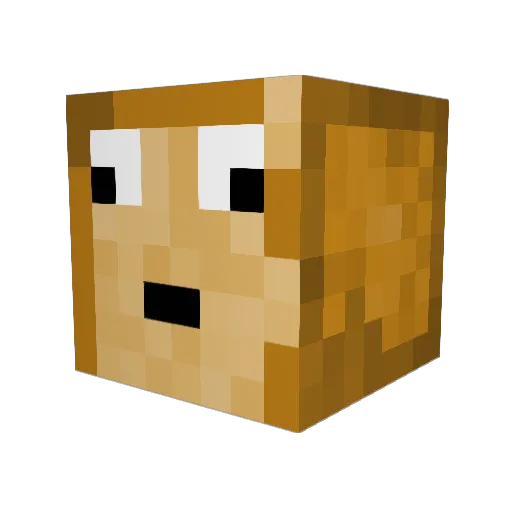 WeAreWhiteBread Minecraft avatar head, 3D render