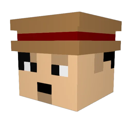 WeCrafter Minecraft avatar head, 3D render