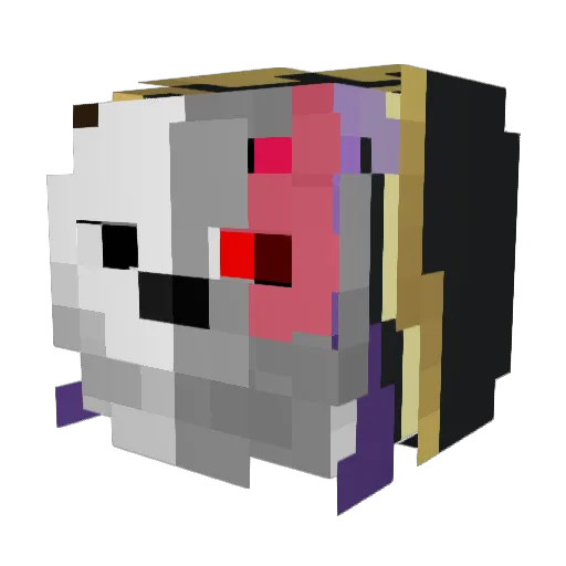 WeKing Minecraft avatar head, 3D render