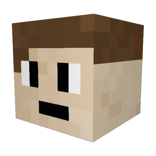 WeMa3798 Minecraft avatar head, 3D render