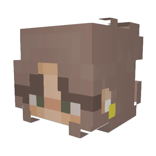 WeQrya Minecraft avatar head, 3D render