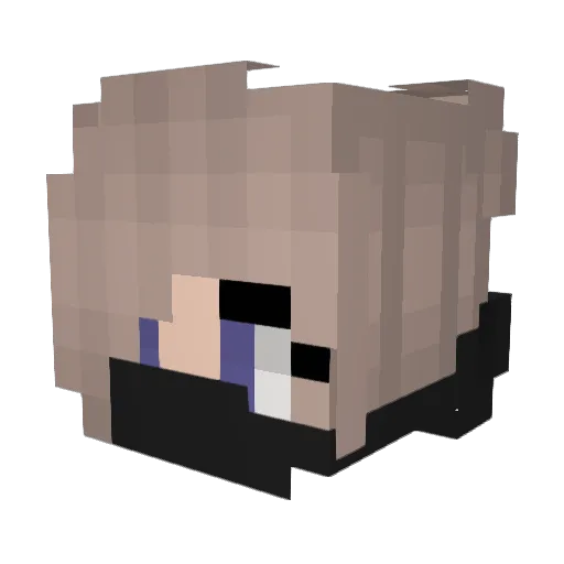 WeZe_GIRL Minecraft avatar head, 3D render