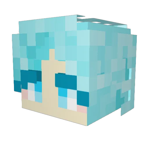 We_Hwa Minecraft avatar head, 3D render