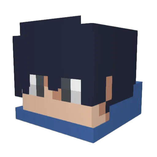 WeabooKingWolf Minecraft avatar head, 3D render