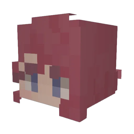 Weafles Minecraft avatar head, 3D render