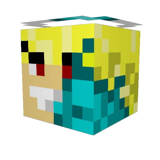 Weafon Minecraft avatar head, 3D render