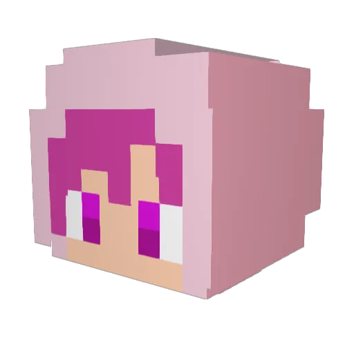 Weaita Minecraft avatar head, 3D render