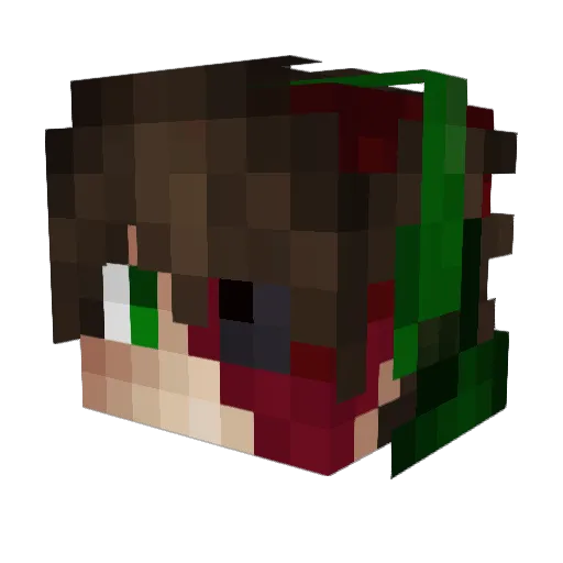 WeakClient Minecraft avatar head, 3D render