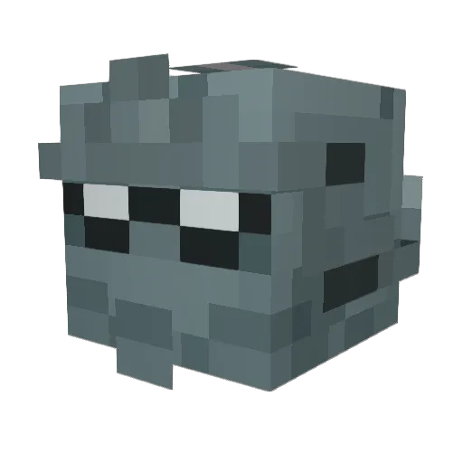 WeakGod Minecraft avatar head, 3D render
