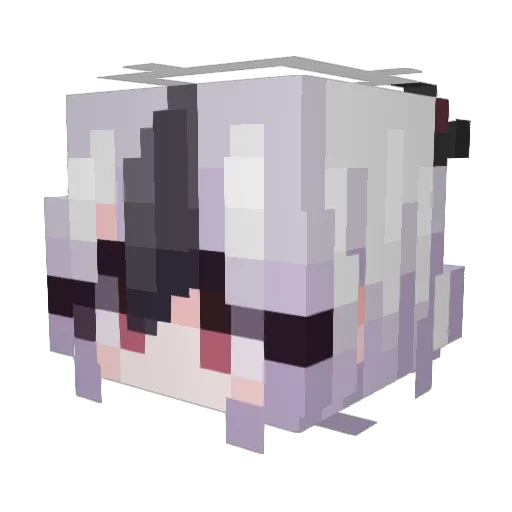 WeaklyChan Minecraft avatar head, 3D render