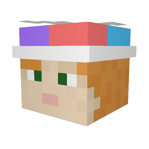 Wealyys Minecraft avatar head, 3D render