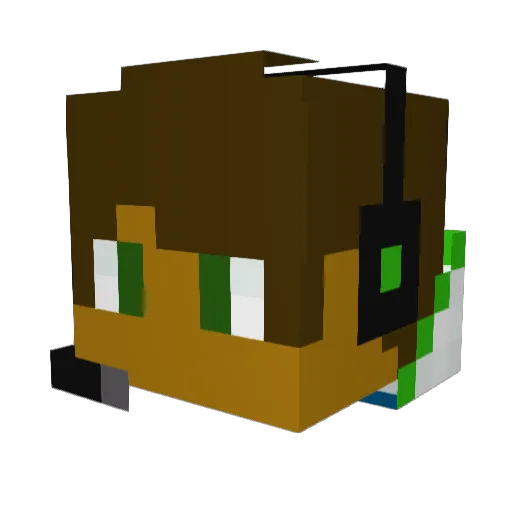 Weapon_V Minecraft avatar head, 3D render