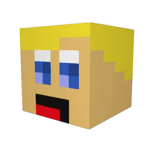 WeaselCrackr Minecraft avatar head, 3D render
