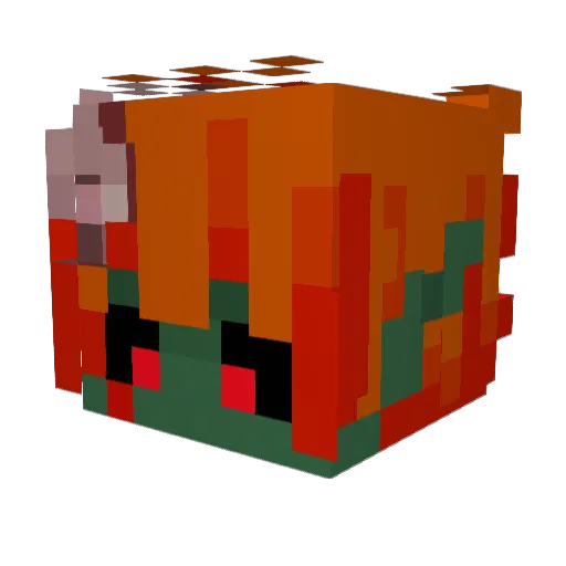 WeaselD2 Minecraft avatar head, 3D render