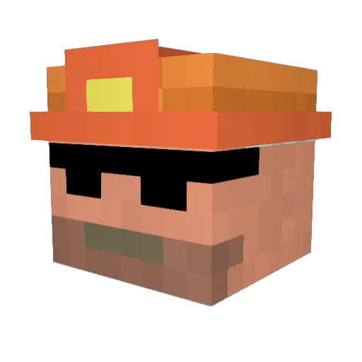 WeaselSVK Minecraft avatar head, 3D render