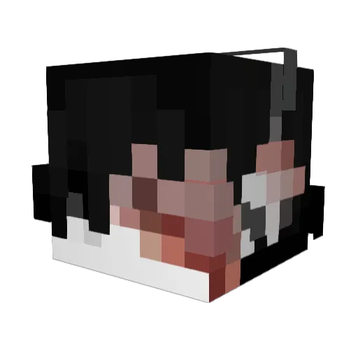 Weasxl Minecraft avatar head, 3D render