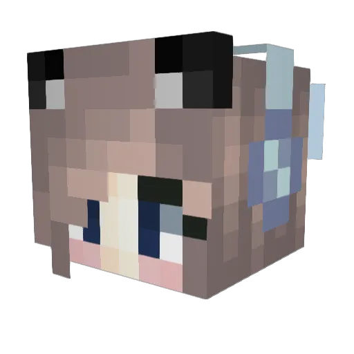 Weatherec Minecraft avatar head, 3D render