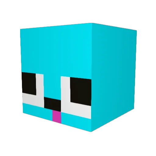 WebWorm Minecraft avatar head, 3D render