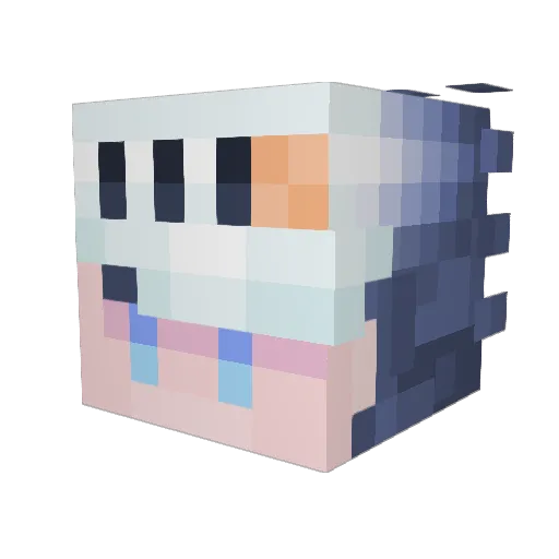 Web_Skin Minecraft avatar head, 3D render