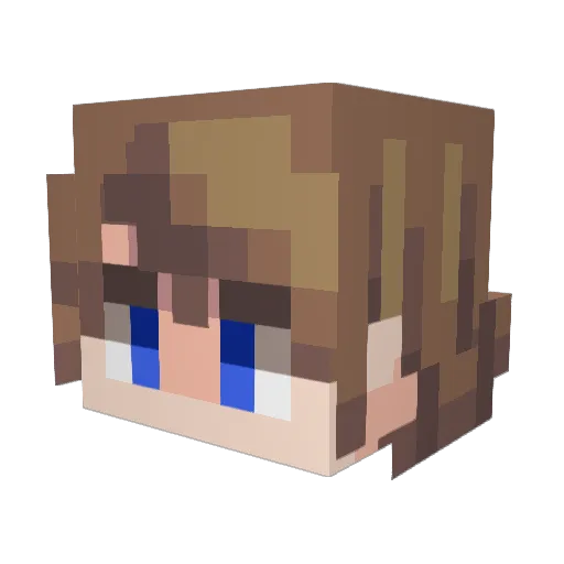 Webbling Minecraft avatar head, 3D render