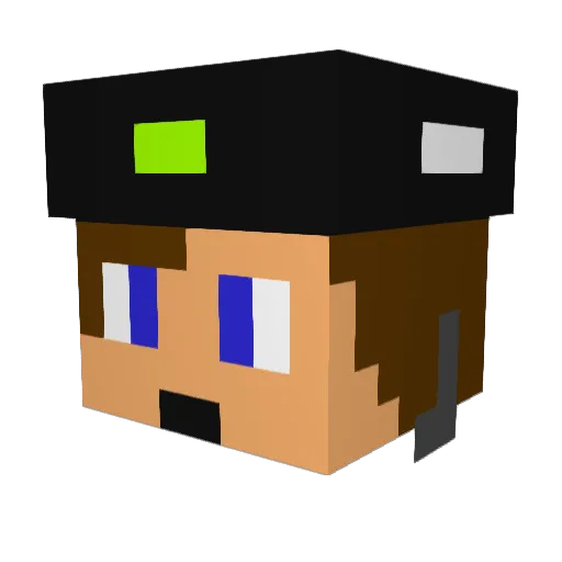 Webjordy Minecraft avatar head, 3D render
