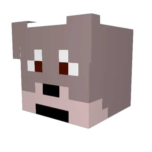 Weckun Minecraft avatar head, 3D render