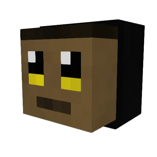 Weczesky Minecraft avatar head, 3D render