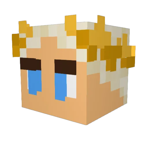 WedMrMustard Minecraft avatar head, 3D render