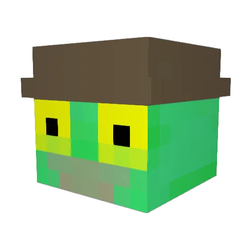 Wedgedlizard Minecraft avatar head, 3D render