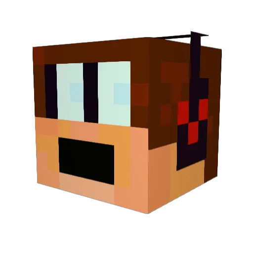 Wedix Minecraft avatar head, 3D render