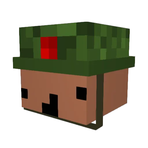 Wednesdau Minecraft avatar head, 3D render