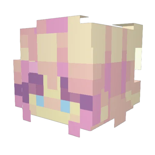Wednessaa Minecraft avatar head, 3D render
