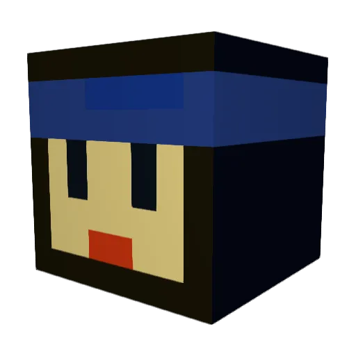 Wee3344 Minecraft avatar head, 3D render
