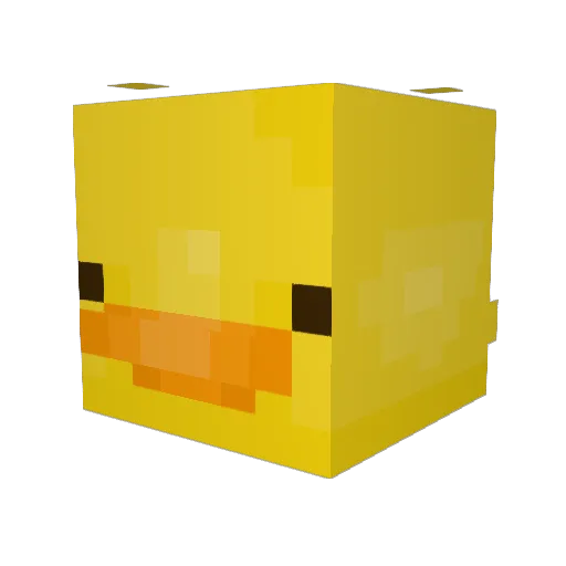 WeeBattleDuck Minecraft avatar head, 3D render
