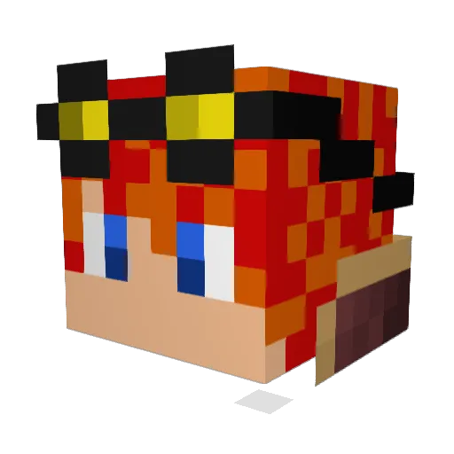 WeeBooper Minecraft avatar head, 3D render