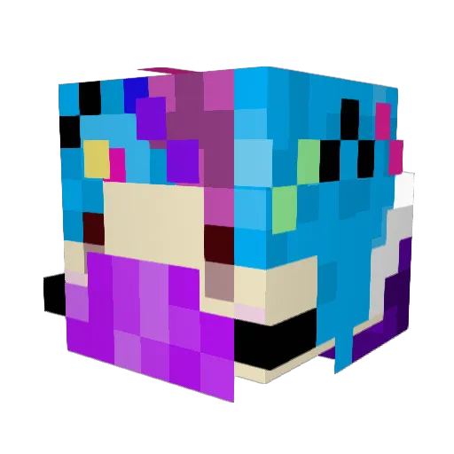 Wee_Love Minecraft avatar head, 3D render