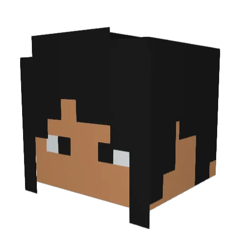 WeeabooRex Minecraft avatar head, 3D render