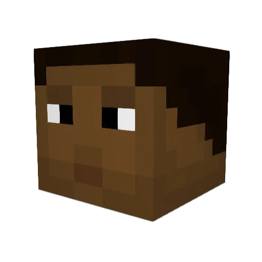 WeebPoopy Minecraft avatar head, 3D render