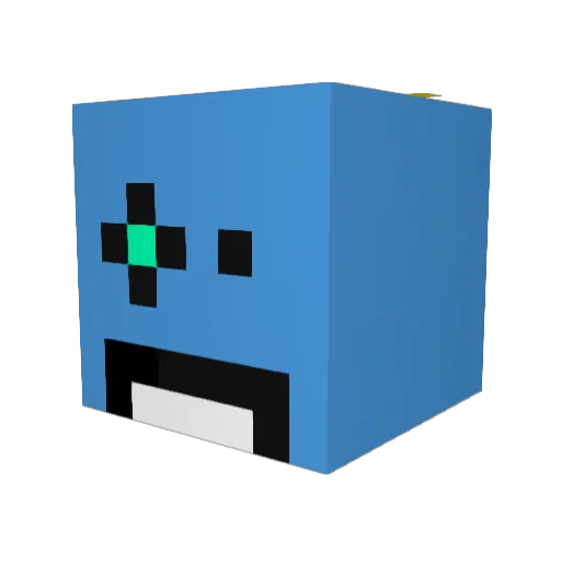 Weebnordlord Minecraft avatar head, 3D render