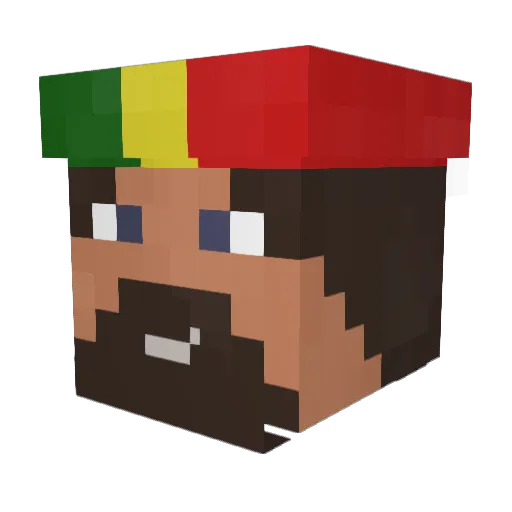 WeedRasta Minecraft avatar head, 3D render