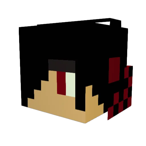 WeediWeeD Minecraft avatar head, 3D render