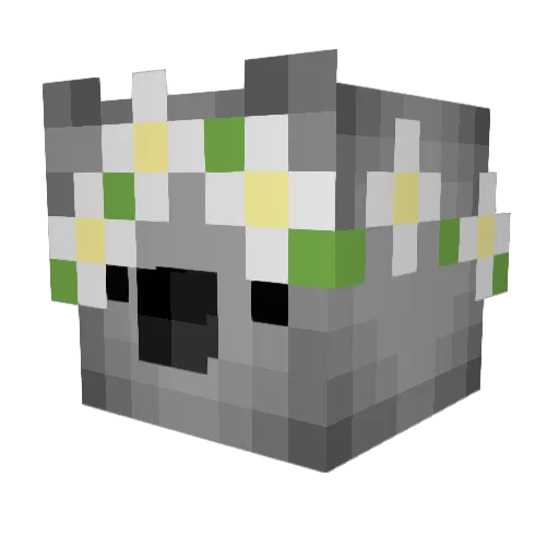 Weedies Minecraft avatar head, 3D render