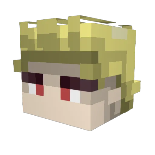 Weeedeater Minecraft avatar head, 3D render