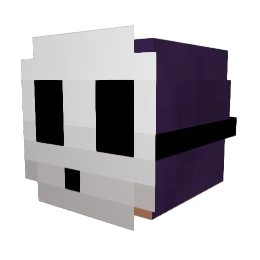 WeekStar Minecraft avatar head, 3D render