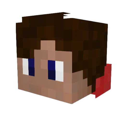 Weellix Minecraft avatar head, 3D render