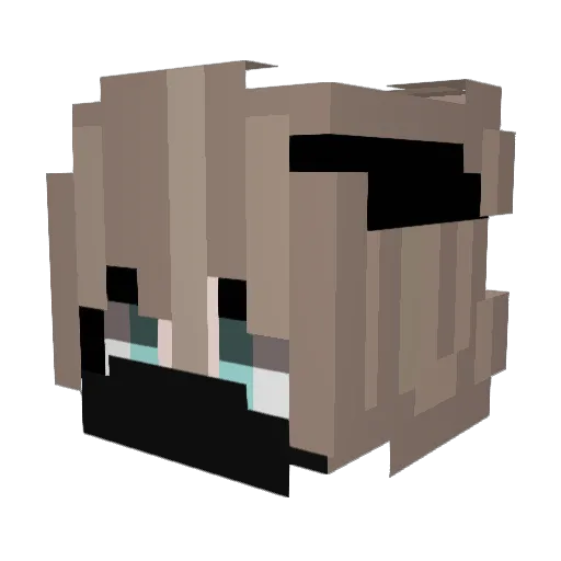 WeendyWu Minecraft avatar head, 3D render